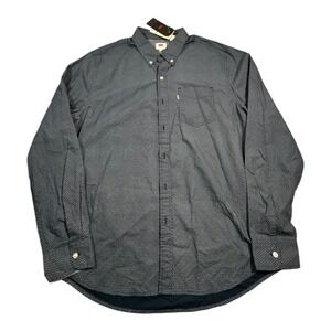 Levi's Button‎ Down Shirt Men's XL Blue Geometric Print Long Sleeve Casual NWT